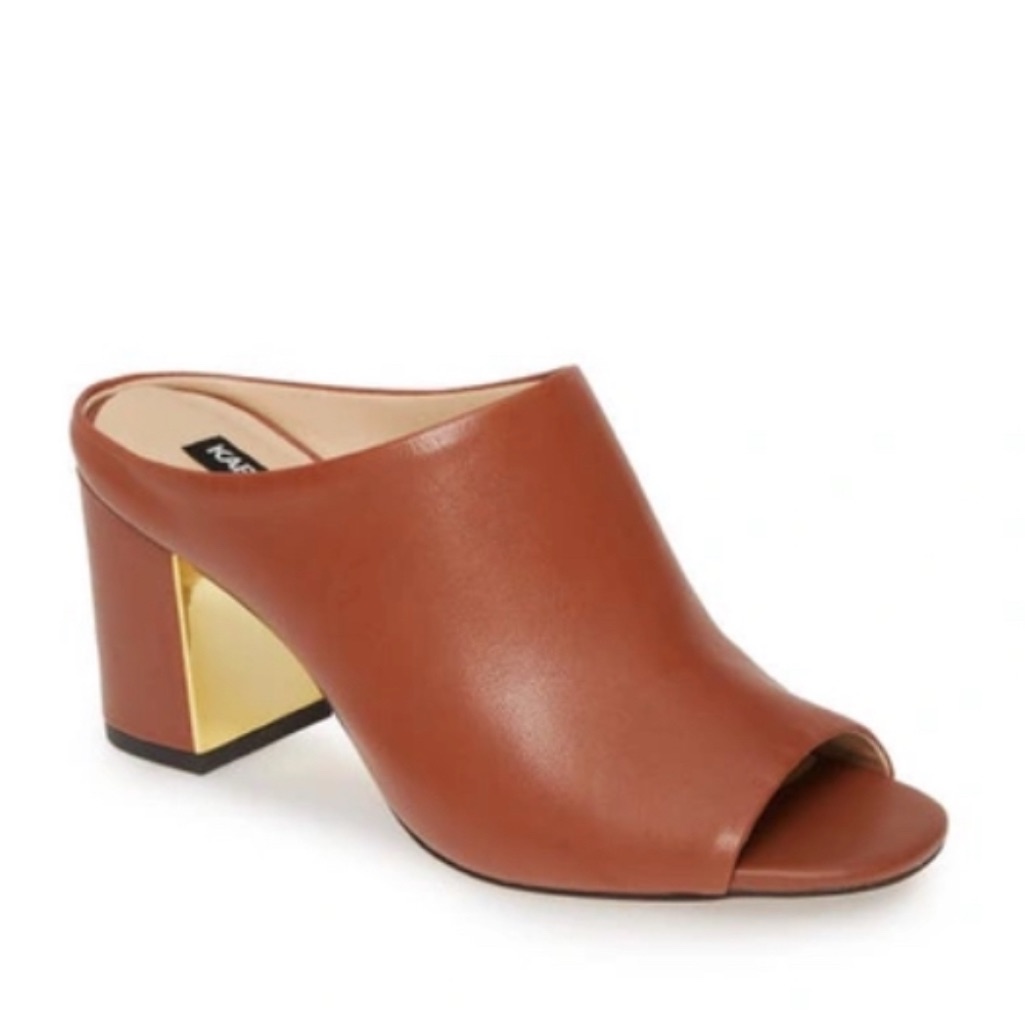 Karl Lagerfeld Jensen Slide Sandal In Siena Brown Leather